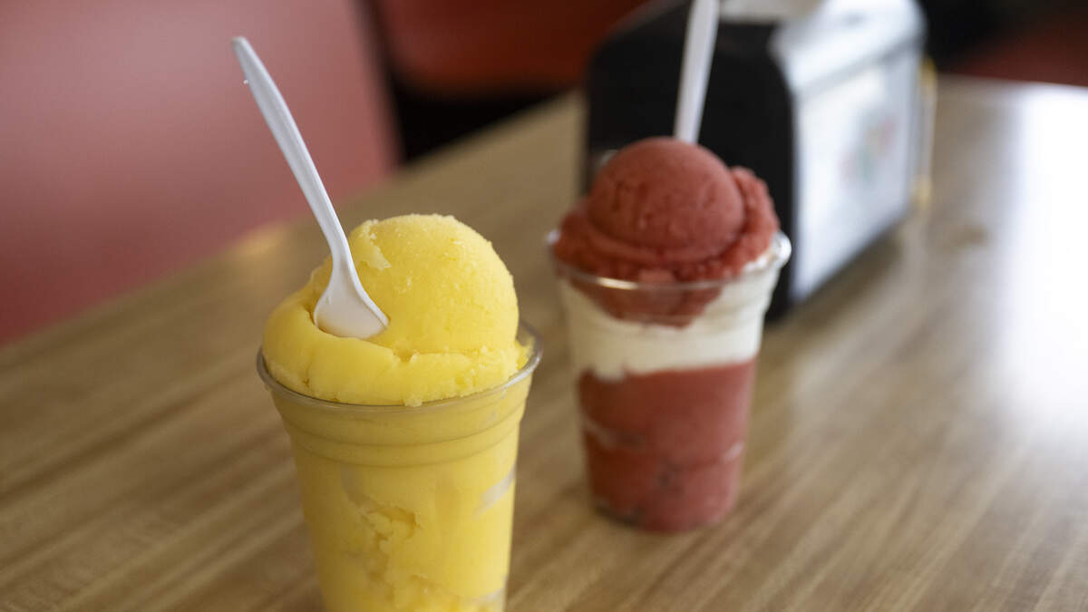 The orange and strawberry freezes at The Original Hagen’s Orange Freeze in Carmichael on Monday, Aug. 17, 2026.